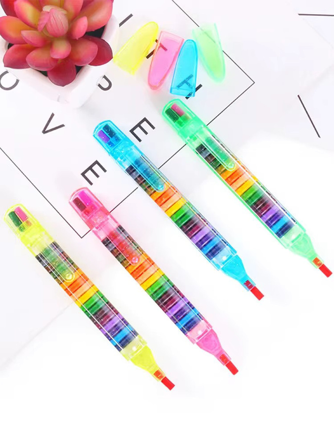4 Stück Austauschbare Ölfarbkreiden mit 20 Farben in Multicolour, abwaschbare Buntstifte für Schüler und Graffiti-Malen - Bild 3