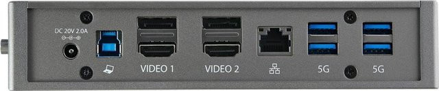 StarTech.com Hybrid Universal USB 3.0 Laptop Docking Station mit USB-C und USB-A, Dual Monitor 4K 60Hz HDMI/DisplayPort, 6x USB Type-A und GbE, 40 Watt - Bild 1