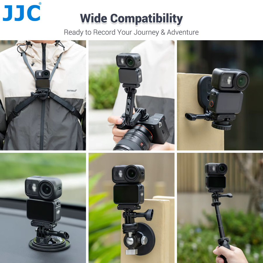 JJC Bidirektionale magnetische Schnellwechselhalterung und Erweiterungsbasis für DJI Osmo Action 6 und Osmo Nano, Schwarz - Bild 4