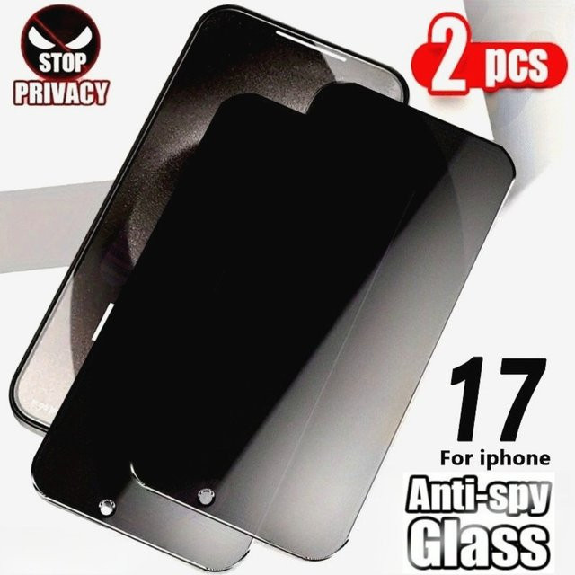 2 Stück DIXSG Anti-Spionage-Displayschutzfolie aus gehärtetem Glas für iPhone 17 16 15 14 13 12 11 Pro Max Air 16e 15 Plus XR XS transparent - Bild 1
