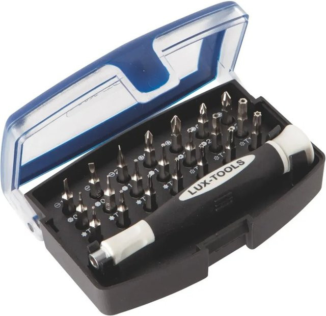 LUX-TOOLS Präzisions-Minibitsatz Comfort 22-teilig aus Stahl in Schwarz - Bild 1