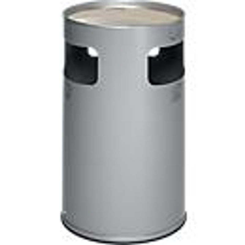 VAR Kombi-Ascher Abfallsammler rund für Innen und Außen in Silber, Volumen: 69,2 l, Durchmesser: 42 cm, Höhe: 75 cm - Bild 3