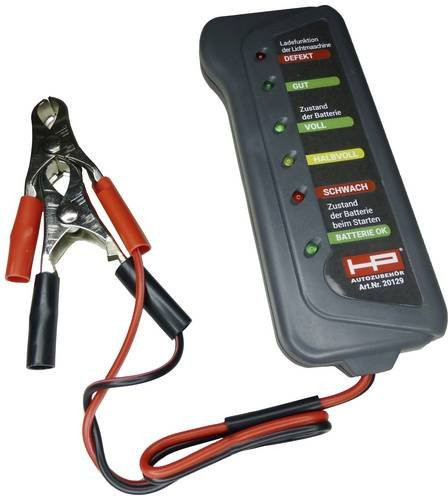 HP Kfz-Batterietester 12V zur Batterieprüfung, Lichtmaschinenkontrolle und Ladeüberwachung in Schwarz, B/T/H: 23,5 x 14 x 0,25 cm - Bild 1