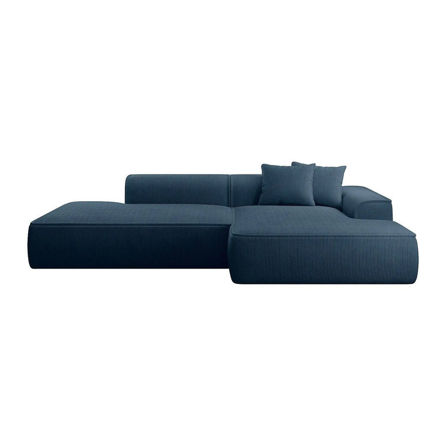 Vente-unique Sofa Erynel in Blau aus Cordsamt ohne Schlafmöglichkeit - Bild 2