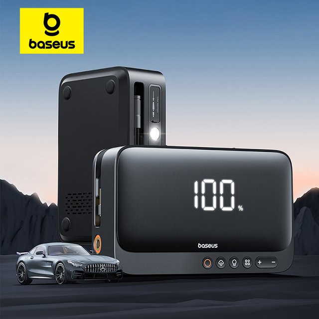 Baseus 4-in-1 Starthilfegerät 600A in Schwarz mit Multifunktions-Luftpumpe und Powerbank - Bild 1