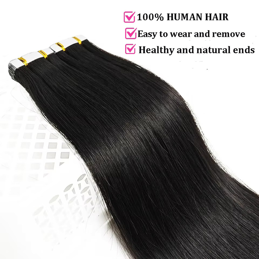 xbeauty Tape-In-Echthaar Haarverlängerungen, maschinelles Remy, 20 Stück, 66 cm, Unisex - Bild 2