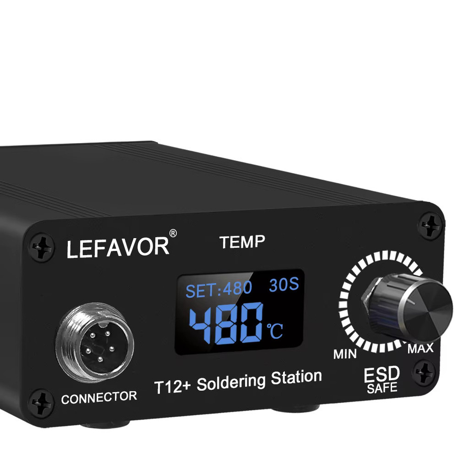 Lefavor T12 Lötstation mit LCD/LED-Anzeige, 75W intelligenter Lötkolben mit schneller Heizung und antistatischem Thermostat (180-480C) - Bild 4