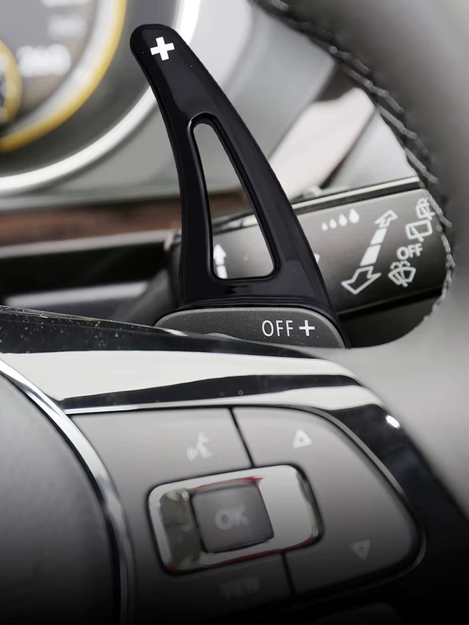 Paddle Shifter Erweiterung Lenkrad Zubehör für Volkswagen Golf MK8 Polo GTI Jetta Tiguan T-ROC Touareg Tayron Taigo in Schwarz - Bild 4