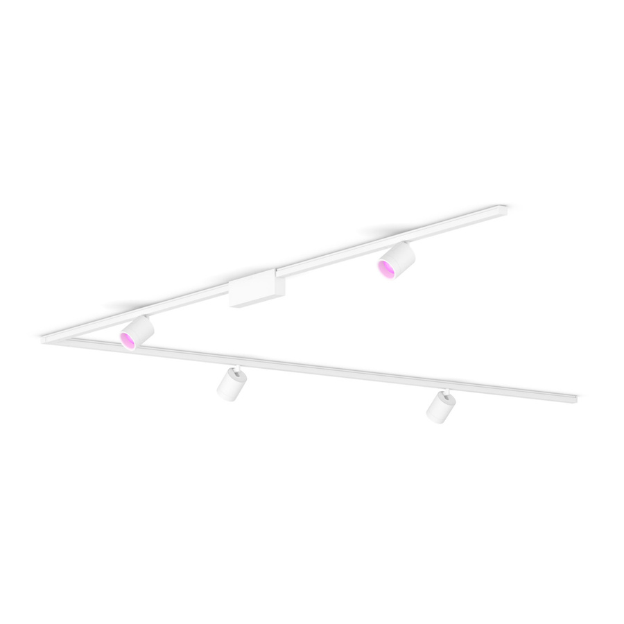 Philips Hue Perifo Basis-Set L-förmige Deckenleuchte in Weiß mit 4 Spots - Bild 1