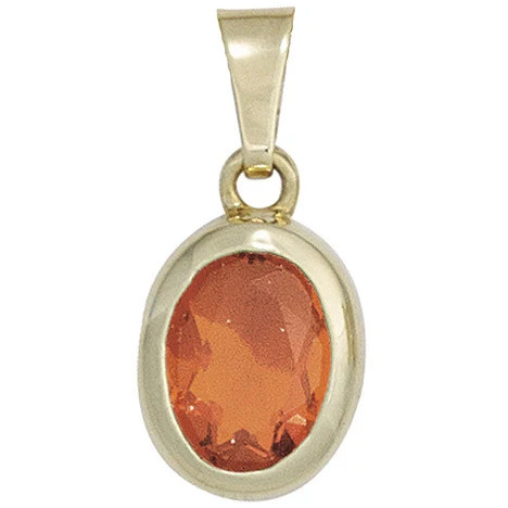 Colfem Anhänger oval, 585 Gelbgold, Feueropal, Unisex - Bild 1