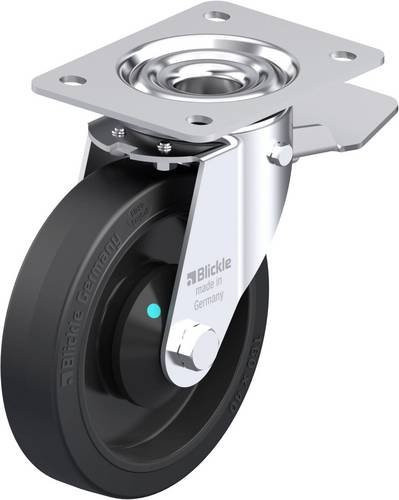 Blickle Stahlblech-Lenkrolle LE-POEV 161KAD-ST in Schwarz und Grau mit 160 mm Rad-Durchmesser und 300 kg Tragfähigkeit - Bild 1