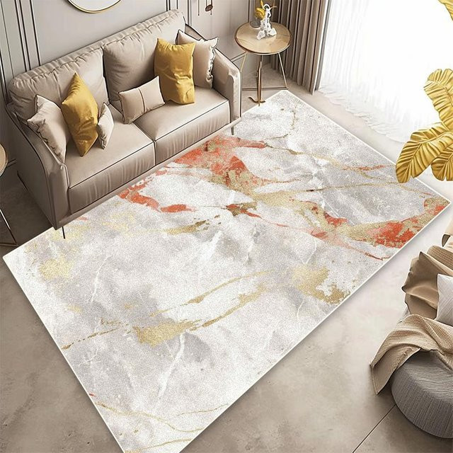 Wucifang Jewelry Moderne Luxus Marmor Teppich Fußmatte aus Polyester, Maschinenwaschbar, Mehrfarbig, B/T: 60 x 90 cm - Bild 1