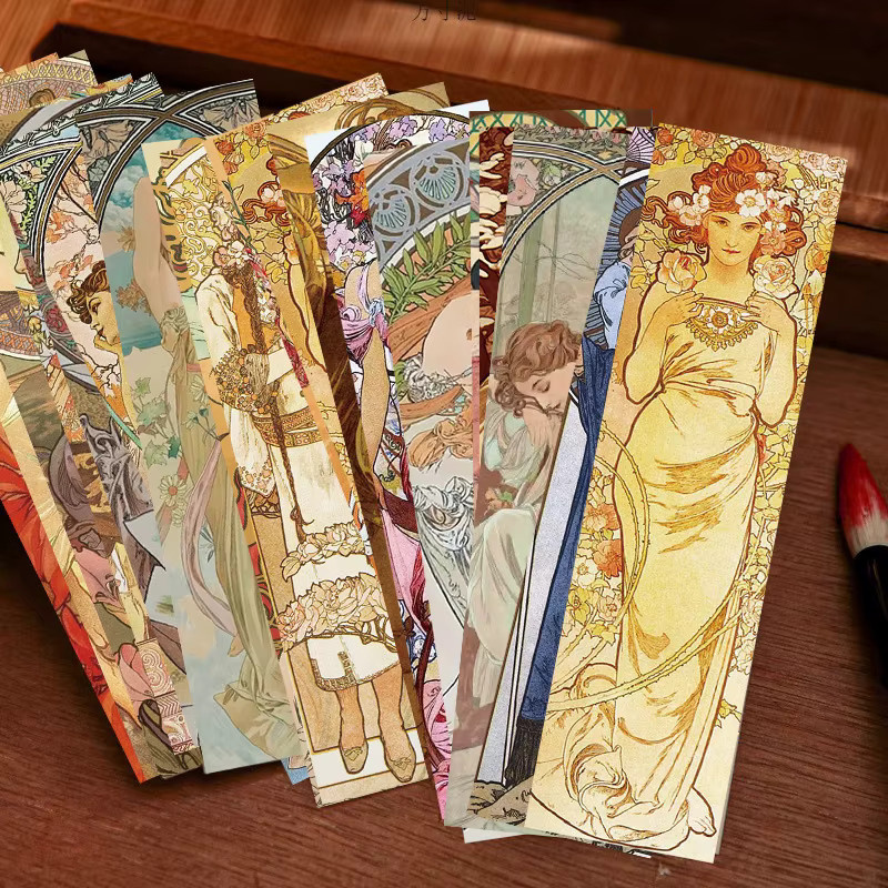 30 Stück Mucha Lesezeichen mit klassischer Malerei in Multicolour aus Papier - Bild 2