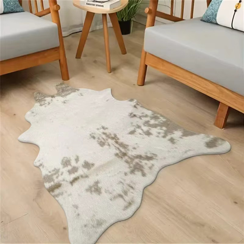 VIKAMA Teppich mit Hirschhaut-Textur in nordischem Design, rutschfest und weich für Wohnzimmer oder Schlafzimmer, B: 120 cm, T: 90 cm - Bild 2
