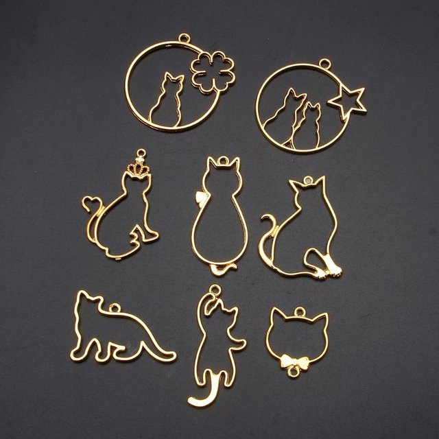 bulusii Schmuckform Katze, Messing, Gold, Unisex - Bild 1