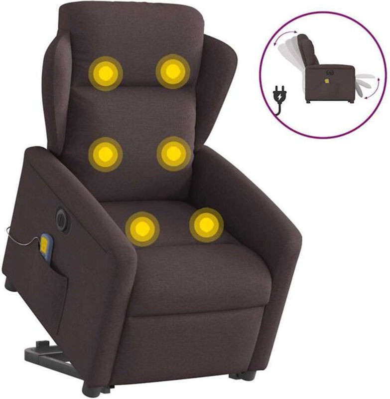 Elektrischer Massagesessel mit Aufstehhilfe von vidaxl in Braun aus Stoff - Bild 1