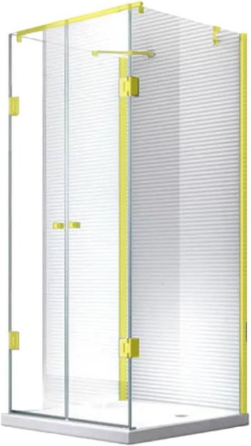 Glaszentrum Hagen Ares U-Duschkabine Gold mit Duschtasse, transparent, B/T/H: 90 x 90 x 180 cm - Bild 1