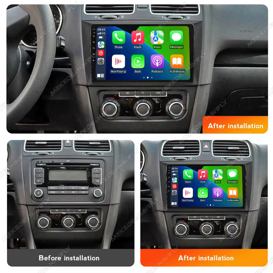 NAVIFANS Android 14 Intelligentes Audiosystem für Volkswagen VW Golf 6 2008-2016, 2 DIN Wireless Carplay Autoradio Stereo Multimedia Player, Schwarz - Bild 2