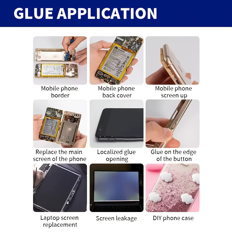 B7000 und T7000 Universal-Reparaturkleber für Handybildschirme, Tablets und Computer in Transparent oder Schwarz, erhältlich in 15 ml, 50 ml oder 110 ml - Bild 5