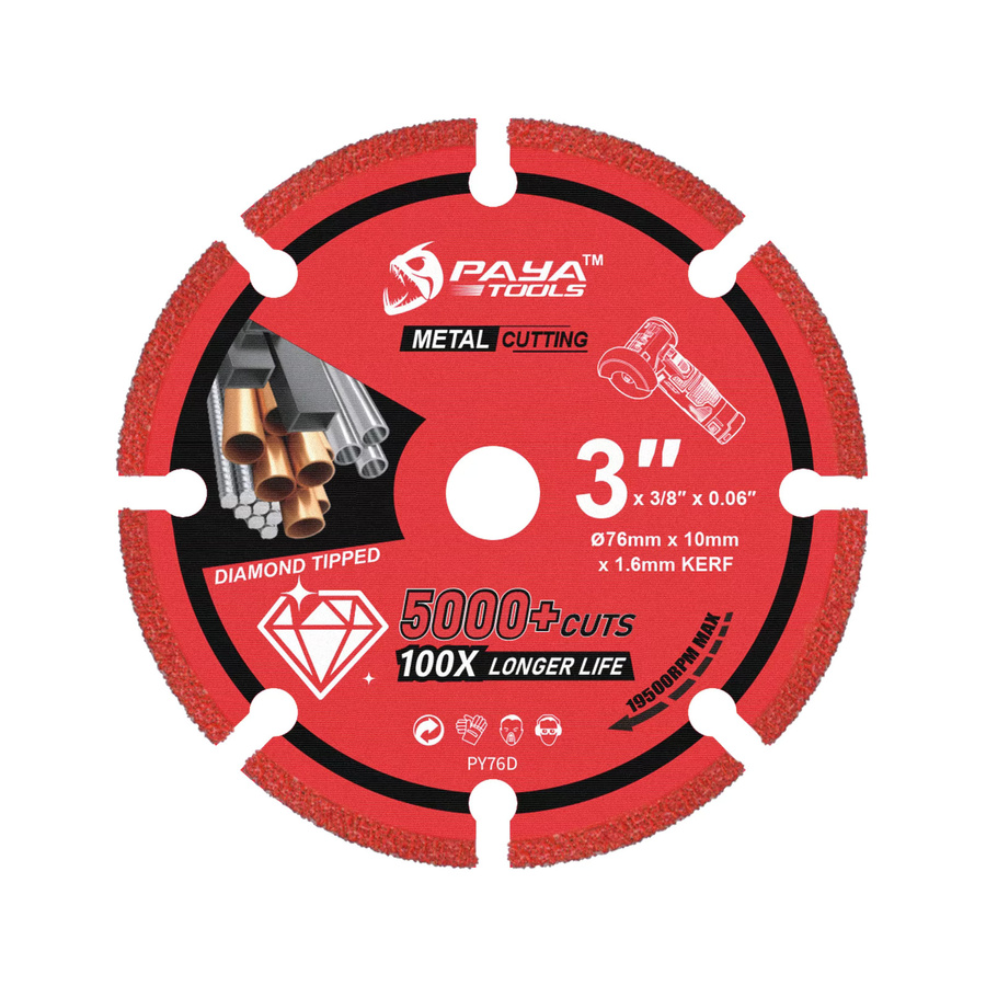 PAYA Diamant-Trennscheibe 3 Zoll für Metall in Rot, ideal für Bewehrungsstahl, Eisen und Edelstahl - Bild 6