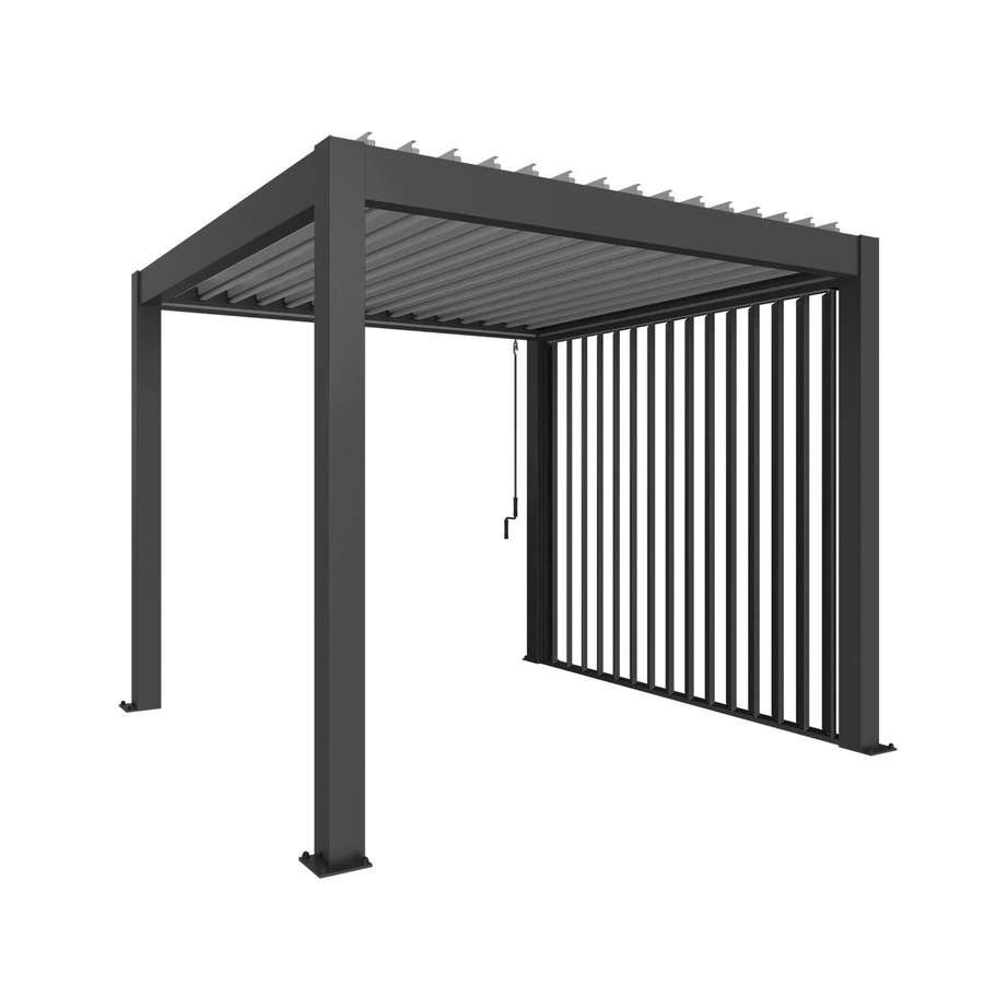 Biohort Pergola-Lamellenwand mit Abschlussblende aus Stahl, Dunkelgrau-Metallic, B/H/T: 350,0 x 234,9 x 10,3 cm - Bild 2