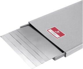 Hasberg Unterlagsfolien-Set 5-teilig, Farbe: Silber, Material: Edelstahl, Dicke: 0,15 mm, B: 150 mm, L: 500 mm - Bild 1