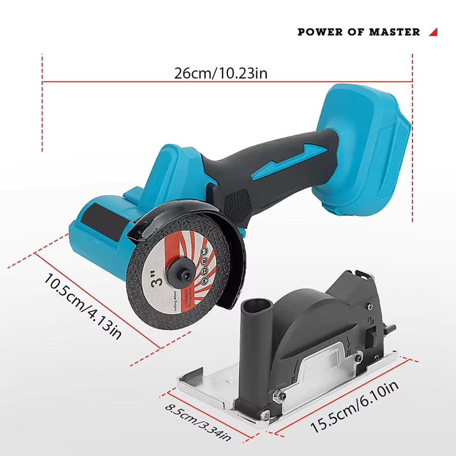 Makita 21V Kabelloser Mini-Winkelschleifer 3 Zoll in Blau, 24000 U/min zum Schneiden, Schleifen und Polieren von Metall, Holz und Fliesen, kompatibel mit Makita LXT 18V Akkus - Bild 3