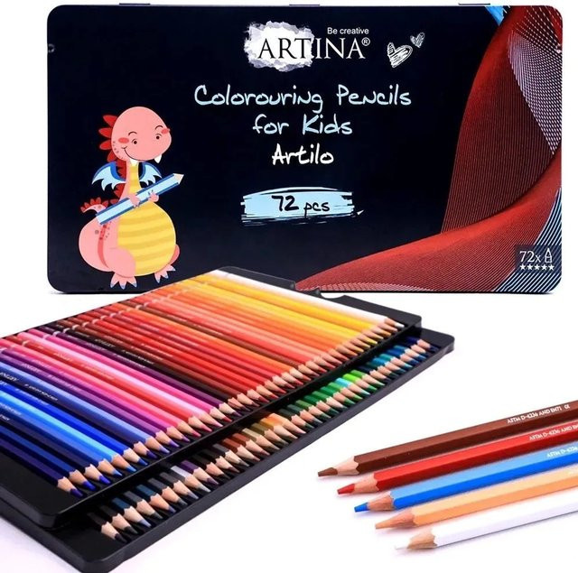 Artina Artilo Buntstifte Set für Kinder und Schule, 72er Set, Mehrfarbig - Bild 1