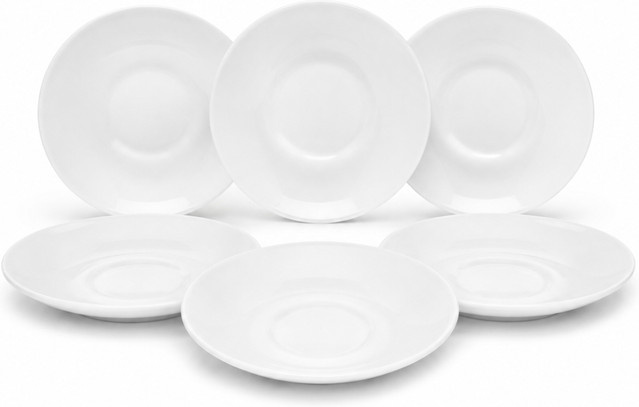 van Well Butterteller New York aus Porzellan, weiß, rund, 6er Pack, Durchmesser: 9 cm, Höhe: 1,5 cm - Bild 1