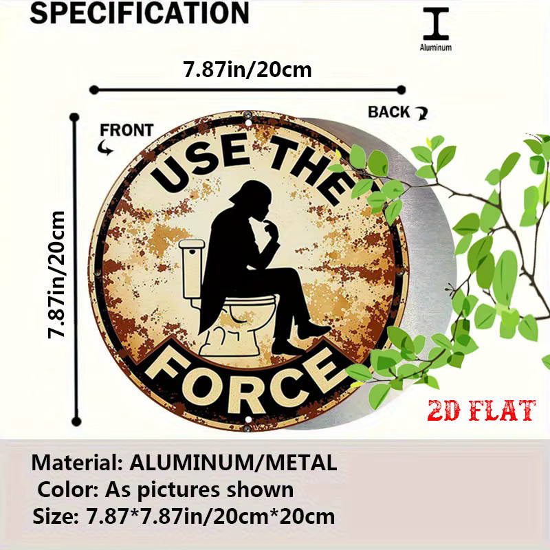 Potdemiel Rundes Aluminium-Metallblechschild mit witzigem Slogan für dein Badezimmer, Durchmesser: 20 cm, Mehrfarbig - Bild 2