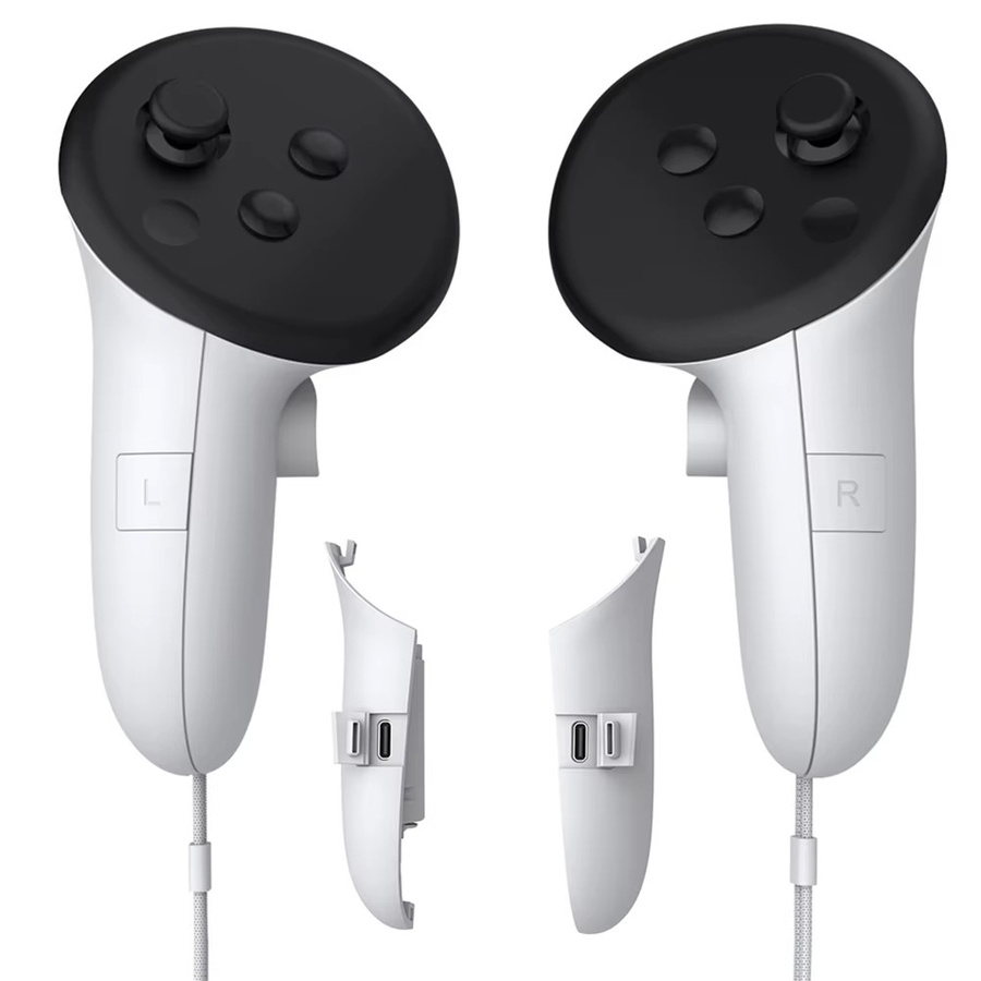 Meta VR-Controller-Akkupack für Meta Quest 3S und Meta Quest 3, wiederaufladbare Controller-Griffe in Weiß - Bild 3