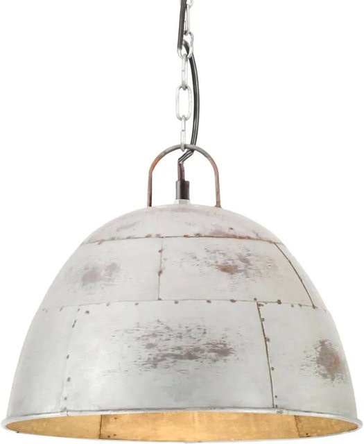 vidaXL Hängelampe im Industriestil aus Eisen, rund, Silber, Durchmesser: 31 cm, E27 - Bild 1