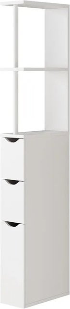 Vicco Badschrank Vera Weiß mit 3 Schubladen und offenen Fächern, H: 137 cm, B: 15 cm, T: 33 cm - Bild 1