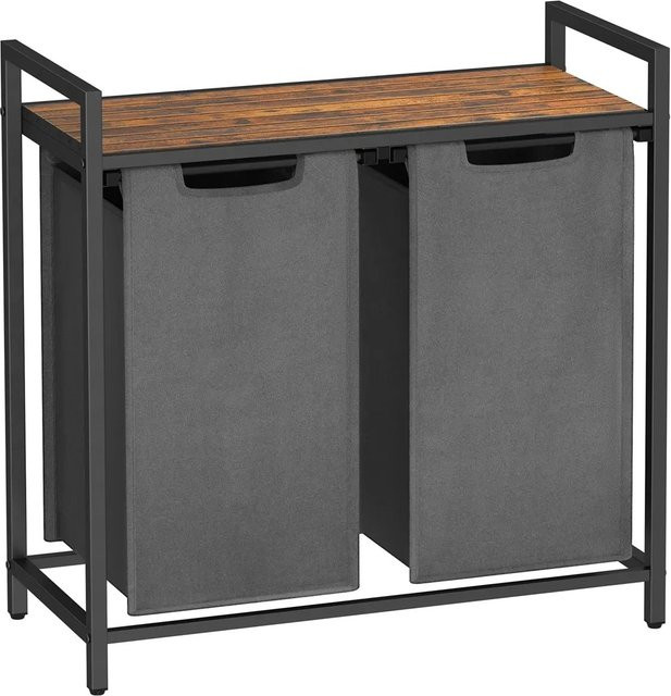 Vasagle Wäschekorb mit herausnehmbarem Beutel in Braun-Grau, B/T/H: 73 x 33 x 72 cm - Bild 1