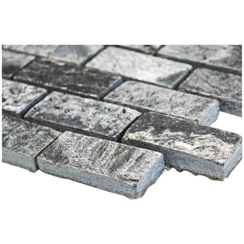 HuH Mosaik Quartz Mosaikfliese aus Naturstein in Grau als Wandbelag oder Bodenbelag, B: 32,5 cm, L: 30,5 cm - Bild 2