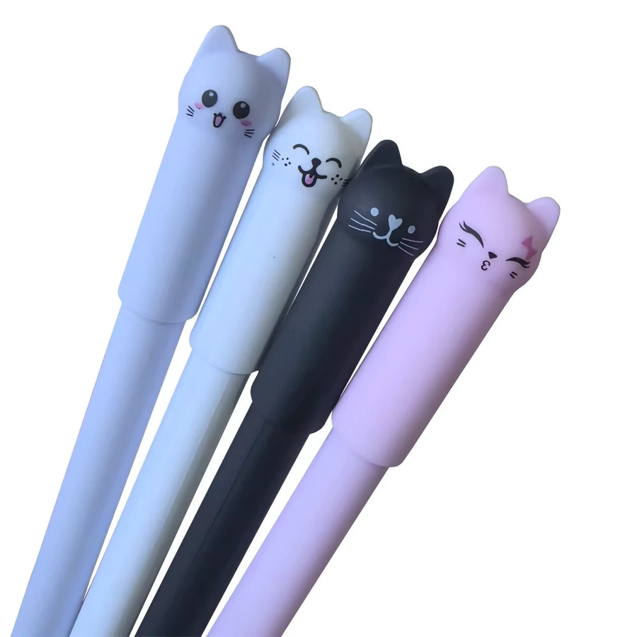 MROOFUL Kreative Katze Löschbare Gelstifte Set mit 0,5mm Mine in Blau und Schwarz - Bild 3