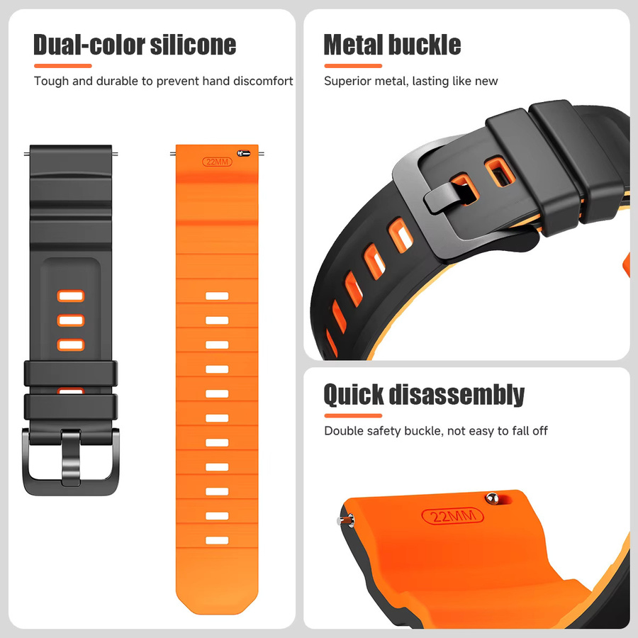 FancyWrist Uhrenarmband Silikon, zweifarbig, 22 mm - Bild 3