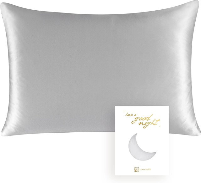 JMG Clothing Luxuriöser Kissenbezug aus 100% natürlicher Maulbeerseide, Silber, B/H: 51 x 66 cm - Bild 1