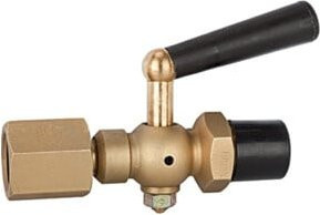Riegler Manometer-Absperrhahn Zapfen mit drehbarer Muffe aus Messing in Silber, G 1/2 - Bild 1