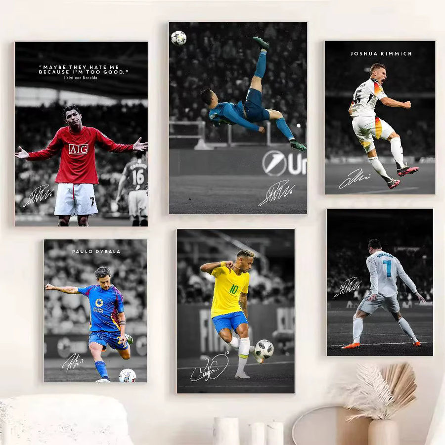 Modernes Fußball Sport Player Porträt Selbstklebendes Poster Wandbild in Mehrfarben - Bild 3