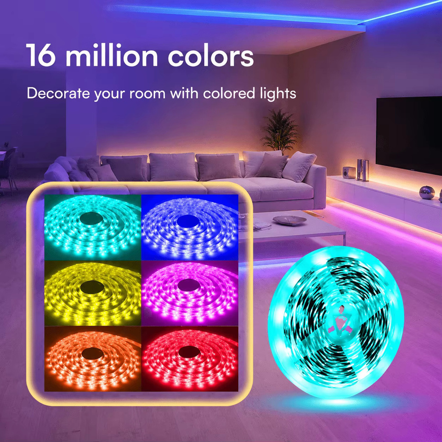 GHUSTAR RGB LED-Streifen mit App- und Fernbedienung, musiksynchron und Bluetooth, Mehrfarbig - Bild 4