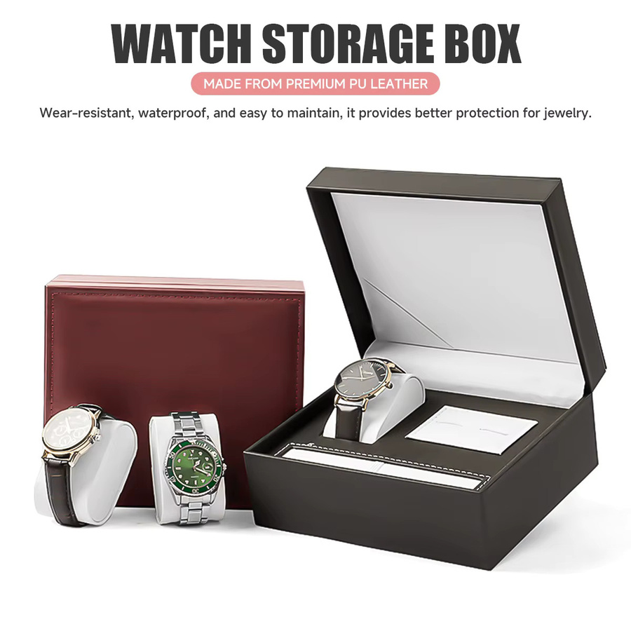 OAKCHARM Schmuck- und Manschettenknopfbox, Uhrenbox, Stiftbox-Kombination, 3-teilig, PU-Leder, Unisex - Bild 4