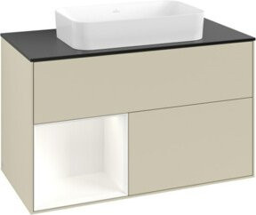 V&B Waschtischunterschrank Finion in Weiß und Grau, B/T: 100 x 60,3 cm - Bild 1