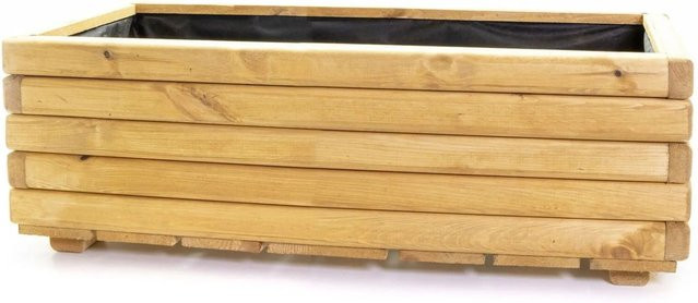 HolzFee Pflanzkasten Serie Akzent aus Kiefer in Braun mit rustikalem Design, B/T/H: 80 x 40 x 30 cm - Bild 1