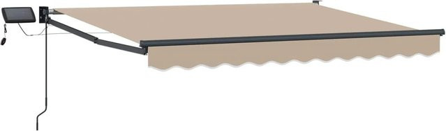 vidaXL Manuelle Gelenkarmmarkise mit LED-Beleuchtung in Beige, B: 350 cm, T: 250 cm - Bild 1