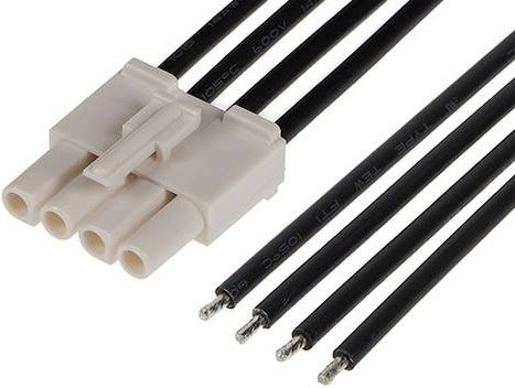 Molex Stiftgehäuse-Kabel 4-polig in Weiß und Transparent aus Kunststoff - Bild 1