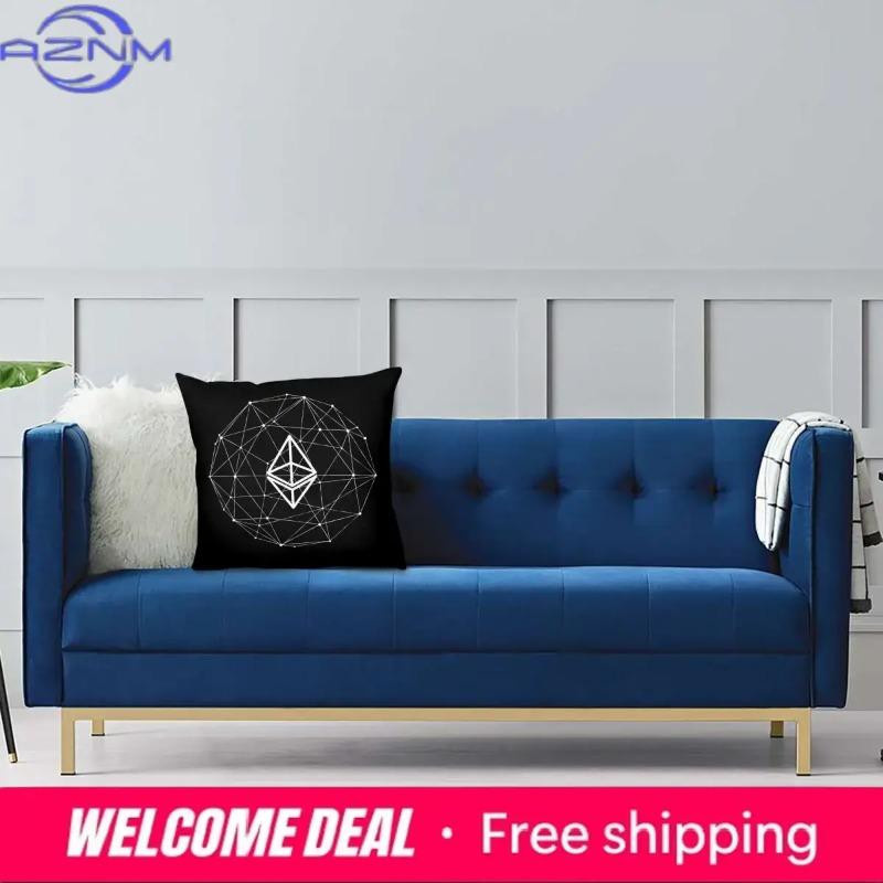 Ethereum Logo Kissenbezug aus Polyester, Quadratische Kissenhülle für deine Dekoration, B/T: 45 x 45 cm - Bild 3