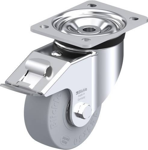 Blickle Lenkrolle LK-SE 125K-FI-SG mit Feststeller in Schwarz, Grau und Silber, Rad-Durchmesser: 125 mm, Tragfähigkeit: 320 kg - Bild 1