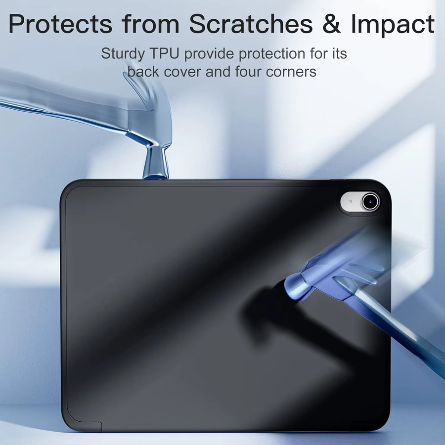 Chenxiaotong Schutzhülle für iPad 5/6/7/8/9/10 Generation und iPad Air 4/5/6/7 Pro 11 mit dreifachem Ständer und weicher TPU-Hülle, Blau - Bild 4