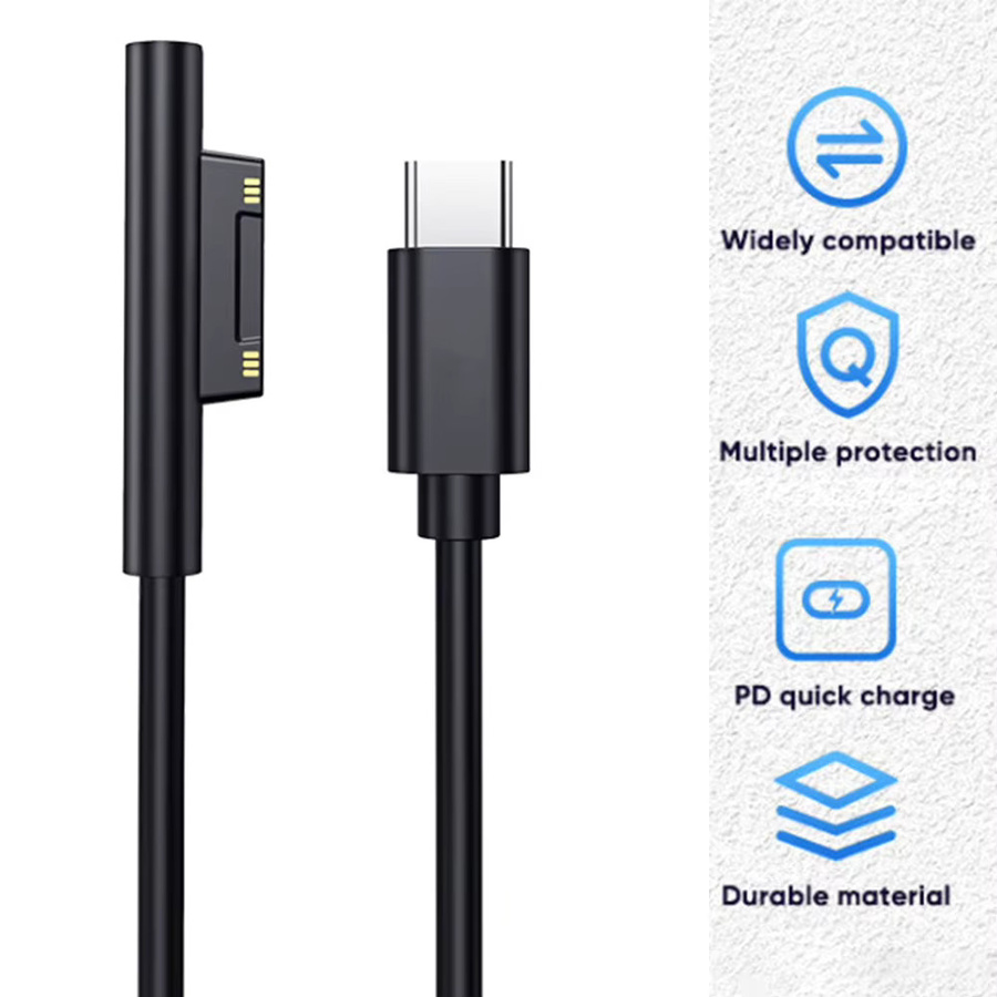 Microsoft Surface Pro USB C Netzteil 65 W Schnellladegerät Adapter in Schwarz - Bild 2
